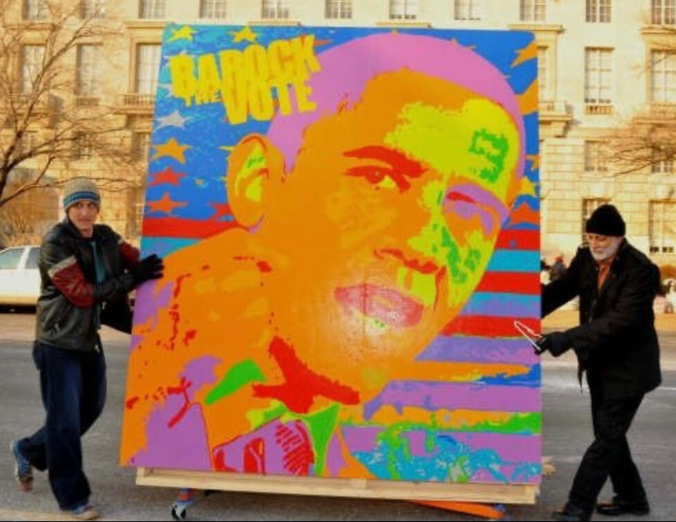 Barock the Vote being moved on Constitution Avenue in Washington, D.C., during transfer between Smithsonian-related event settings